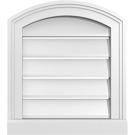 Ekena Millwork Arch Top Surface Mount PVC Gable Vent w/ 2"W x 2"P Brickmould Sill Frame, 16"W x 16"H GVPAR16X1603SN
